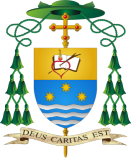 Escudo episcopal de Mons. Luis Marín de San Martín, O.S.A.